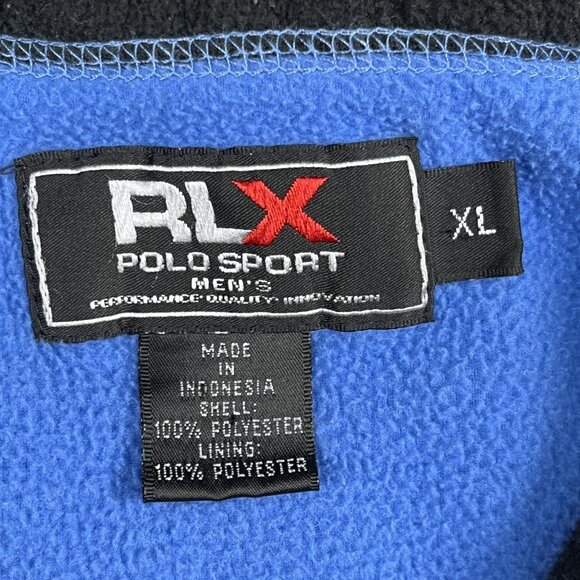 RLX Ralph Lauren Polo Sport Full Fleece Vest Mens XL Zip Blue Black  Golfing - Picture 3 of 5